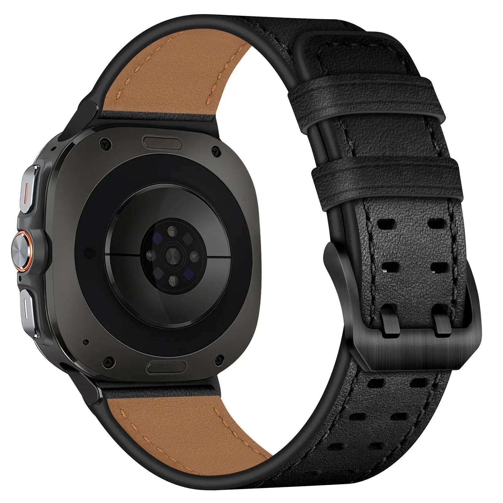 Samsung Galaxy Watch Ultra Double Pin Leather Strap (Black)
