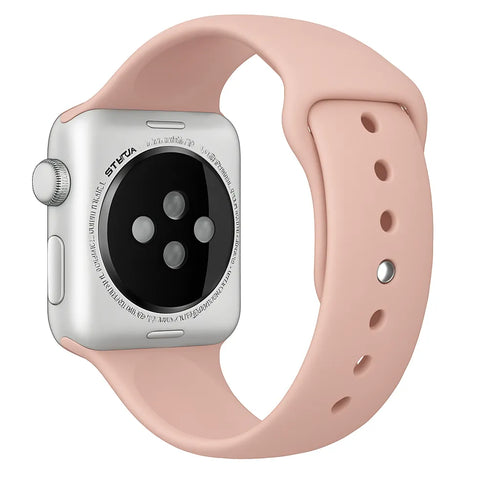 Correa de silicona Apple Watch (rosa bebé)