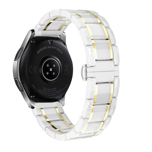 Correa ceramica con establones Samsung Galaxy Watch 4 Classic 46mm (blanco/dorado)