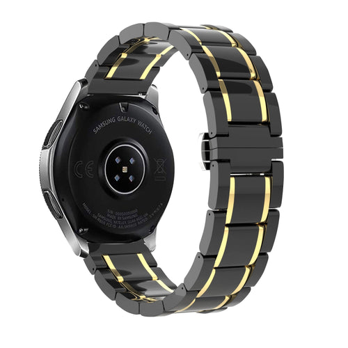 Correa ceramica con establones Samsung Galaxy Watch 6 Classic 47mm (negro/dorado)