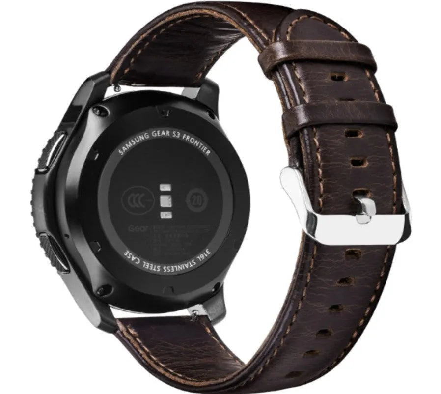 Correa cuero Oppo Watch X3 (marrón oscuro)