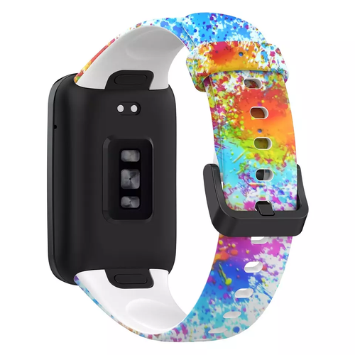Silicone Patterned Strap, on a watch, 3/4 rear view