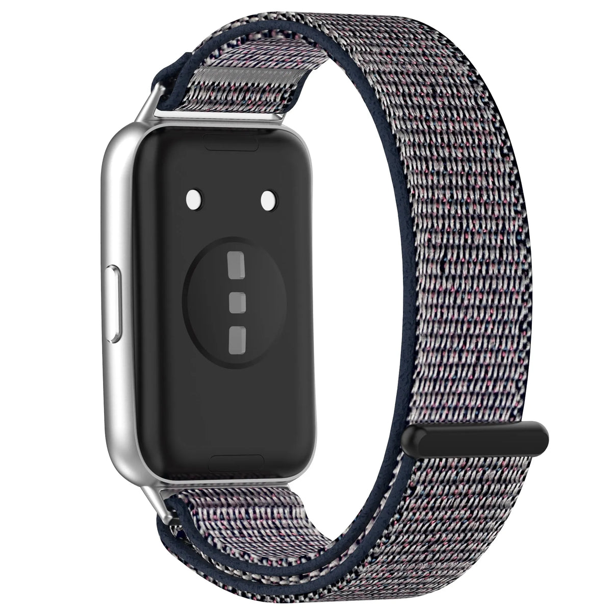 Nylon Strap, dark blue, on a watch, 3/4 rear view