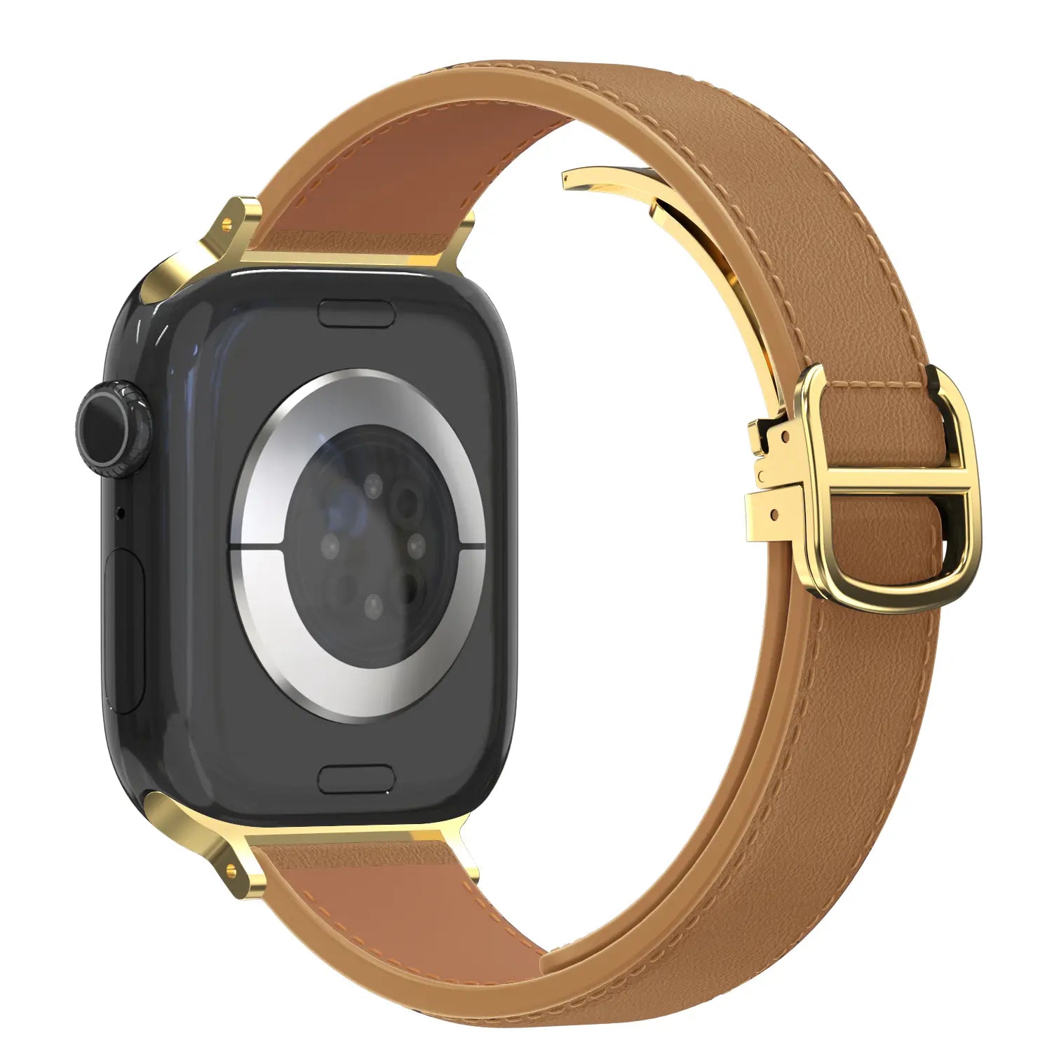Bandz Correa cuero 'D-Type' Apple Watch (té con leche)