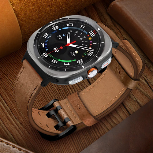 Samsung Galaxy Watch Ultra Double Pin Leather Strap (Brown)