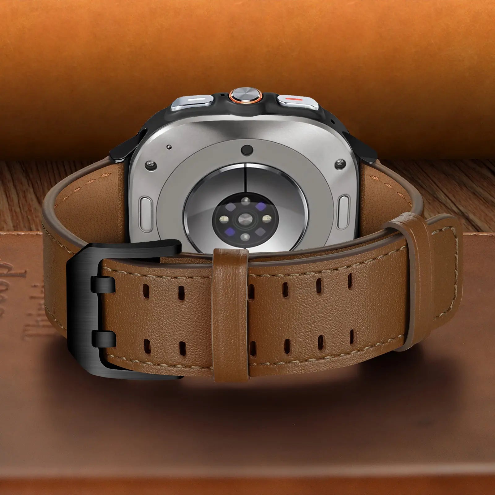 Samsung Galaxy Watch Ultra 2 Double Pin Leather Strap (Brown)