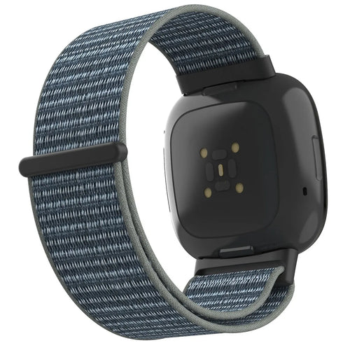 Nylon Strap, grey-green, on a watch, 3/4 rear view