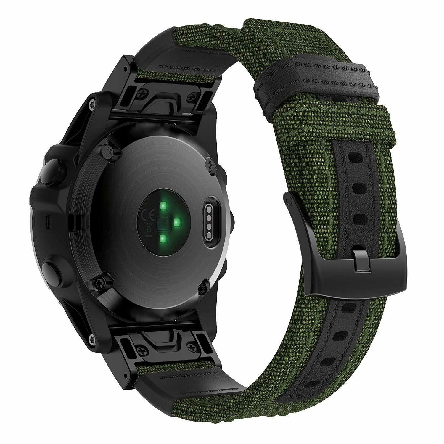 Correa nylon híbrida Garmin Fenix 7 (verde militar)