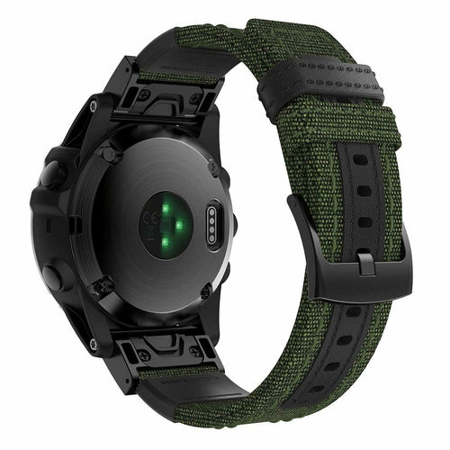 Garmin Forerunner 745 Nylon Hybrid Strap (Army Green)