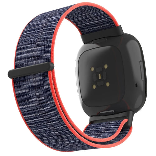Nylon Strap, indigo, on a watch, 3/4 rear view