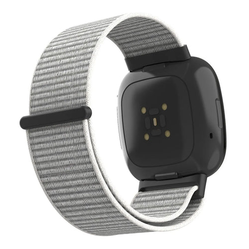 Nylon Strap, grey, on a watch, 3/4 rear view