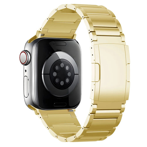 Titanium Strap, gold, on a watch, 3/4 rear view