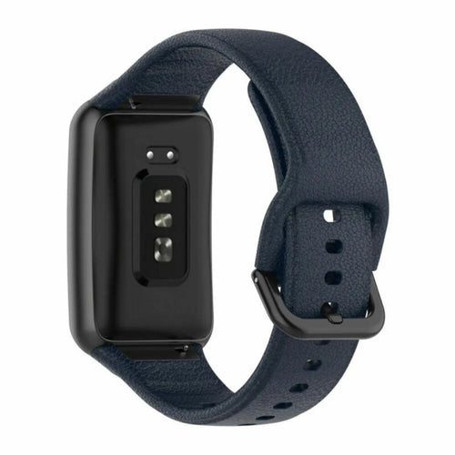 Silicone Strap, dark blue, on a watch, 3/4 rear view
