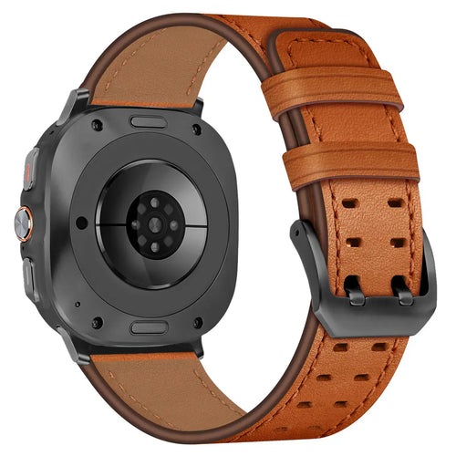 Correa cuero con doble pasador Samsung Galaxy Watch Ultra (naranja)