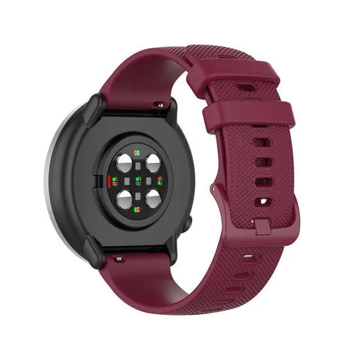 Premium Silicone Strap, dark red, on a watch, 3/4 rear view