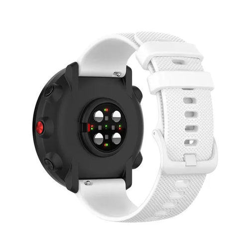 Premium Silicone Strap, white, on a watch, 3/4 rear view