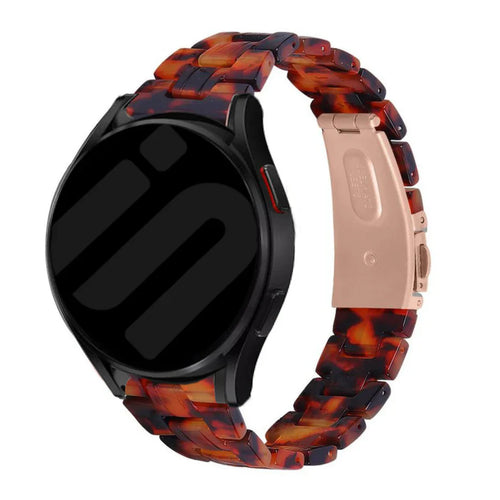 Metal Resin Strap, lava, on a watch, 3/4 rear view