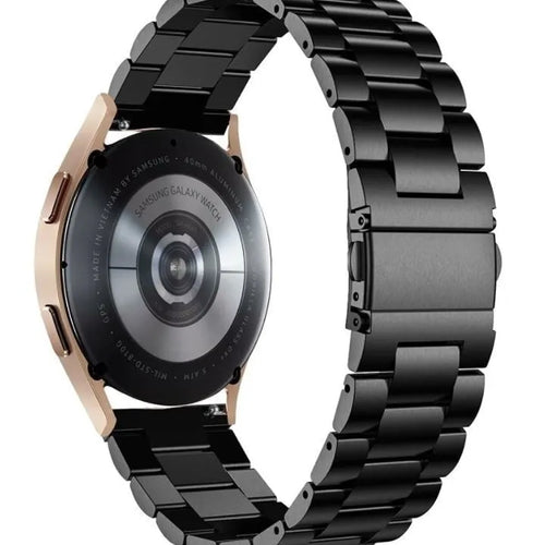 Steel Strap, black, on a watch, 3/4 rear view