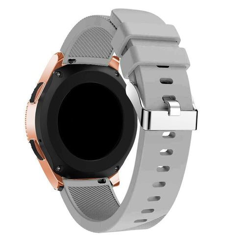 Twill Silicone Strap, grey, on a watch, 3/4 rear view