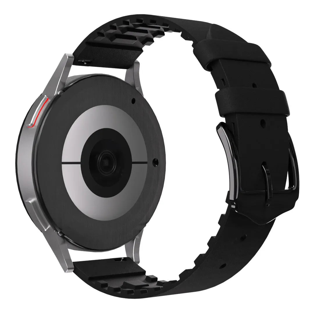 Polar Grit X Silicone/Leather Strap (Black)