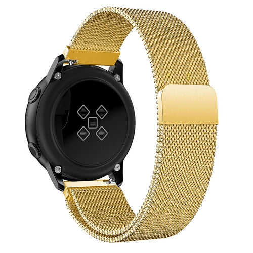 Milanese Strap, gold, on a watch, 3/4 rear view