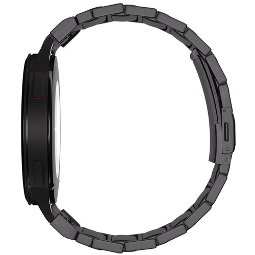 Titanium Strap 'One Push', black, on a watch, 3/4 rear view