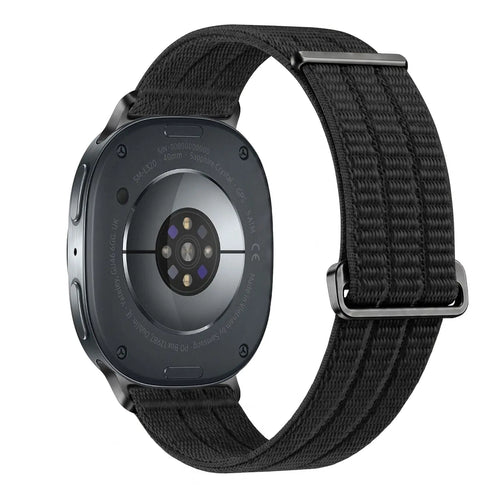 Nylon Air Strap, black, on a watch, 3/4 rear view