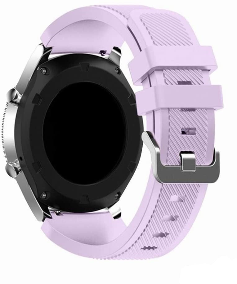 Twill Silicone Strap, lilac, on a watch, 3/4 rear view