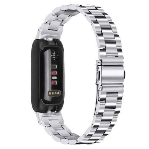 Steel Strap, silver, on a watch, 3/4 rear view