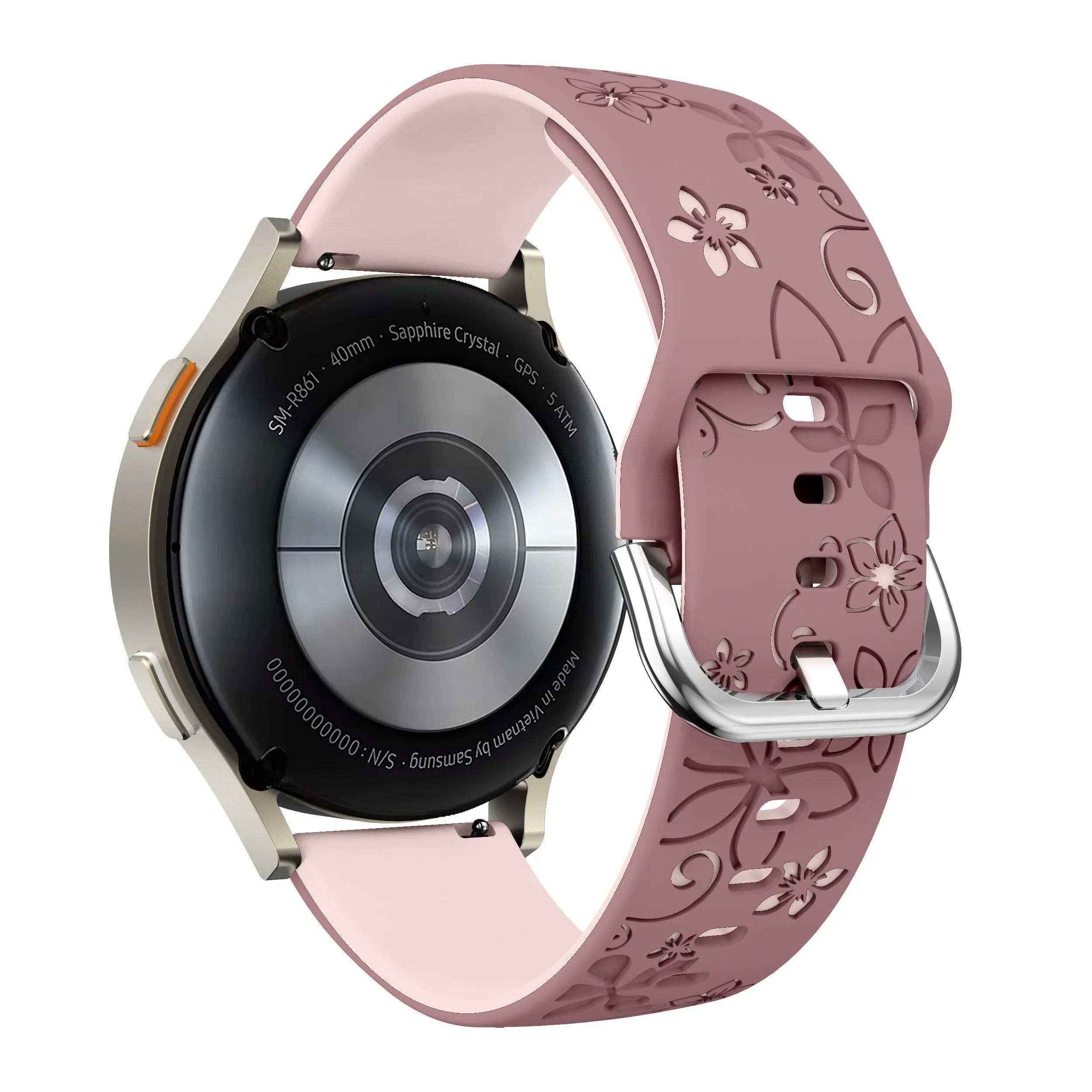 Coros Apex 42mm Flower Silicone Strap (Smoke Purple/Light Pink)