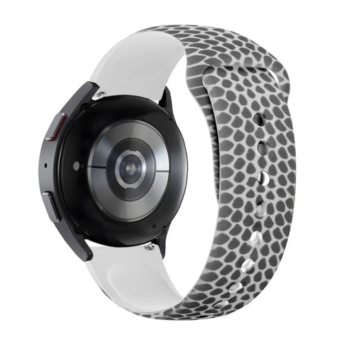 Silicone Patterned Strap, on a watch, 3/4 rear view