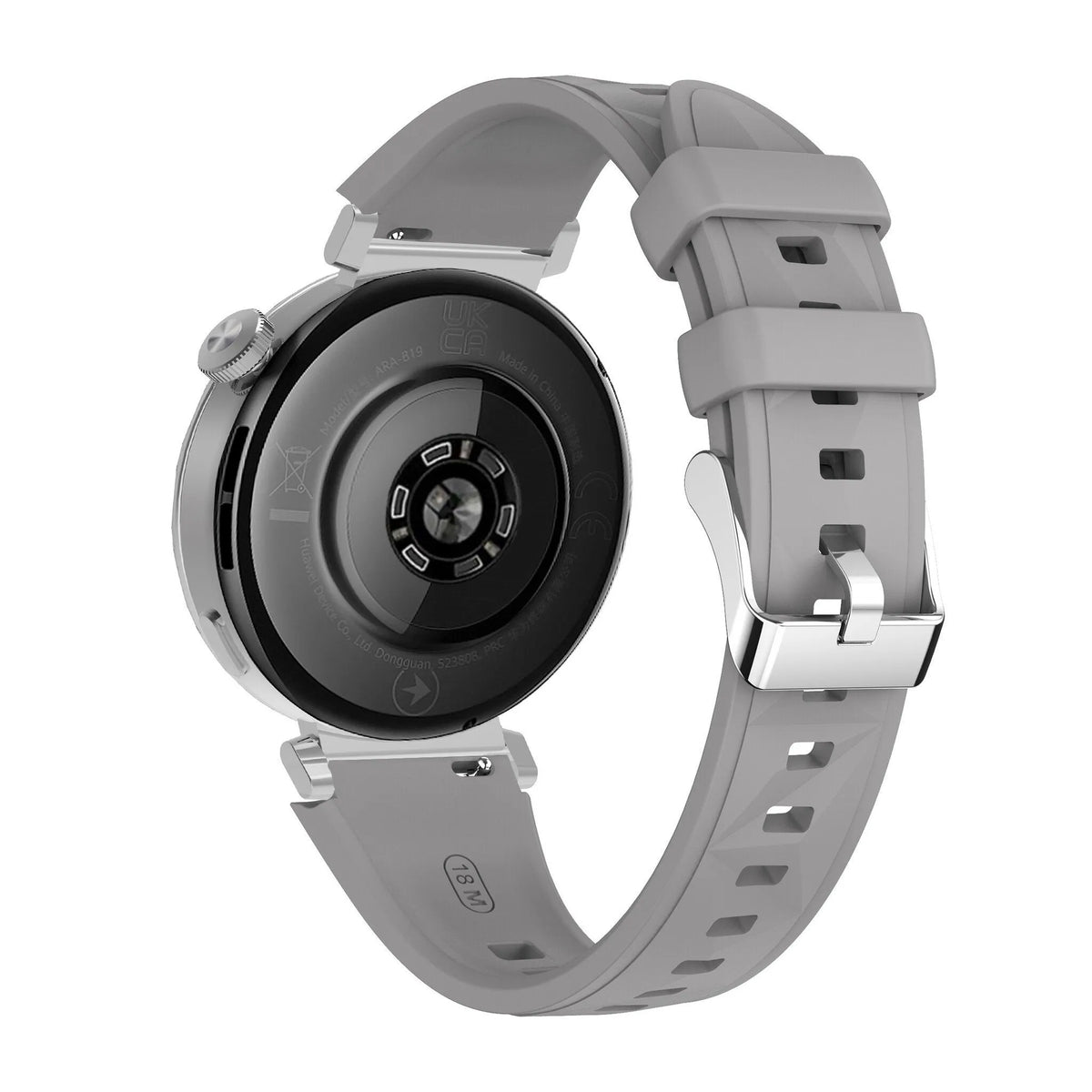 Premium Silicone Strap, on a watch, 3/4 rear view