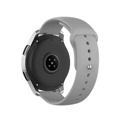 Silicone Sport Strap, grey, on a watch, 3/4 rear view