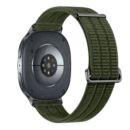Nylon Air Strap, dark green, on a watch, 3/4 rear view