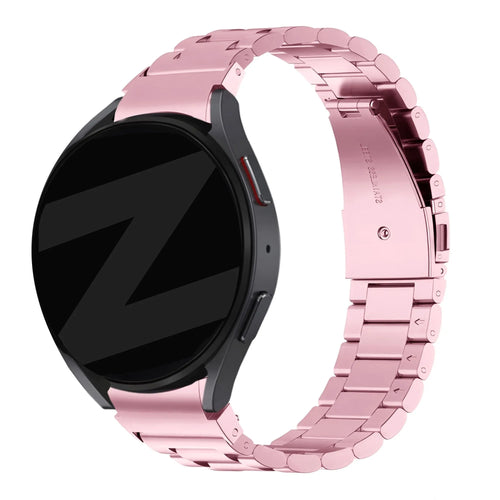 Steel Strap 'Classic', pink, on a watch, 3/4 rear view