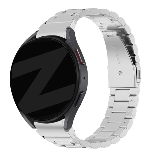Steel Strap 'Classic', silver, on a watch, 3/4 rear view