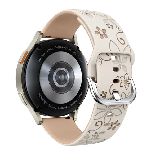 Correa silicona con flores OnePlus Watch 3 - 43mm (blanco estrella/beige)