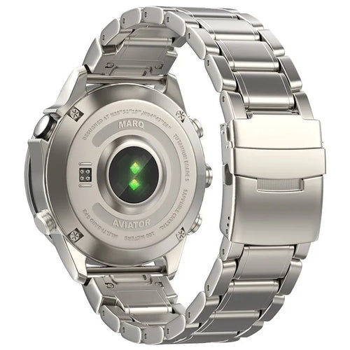 Premium Titanium Strap, on a watch, 3/4 rear view