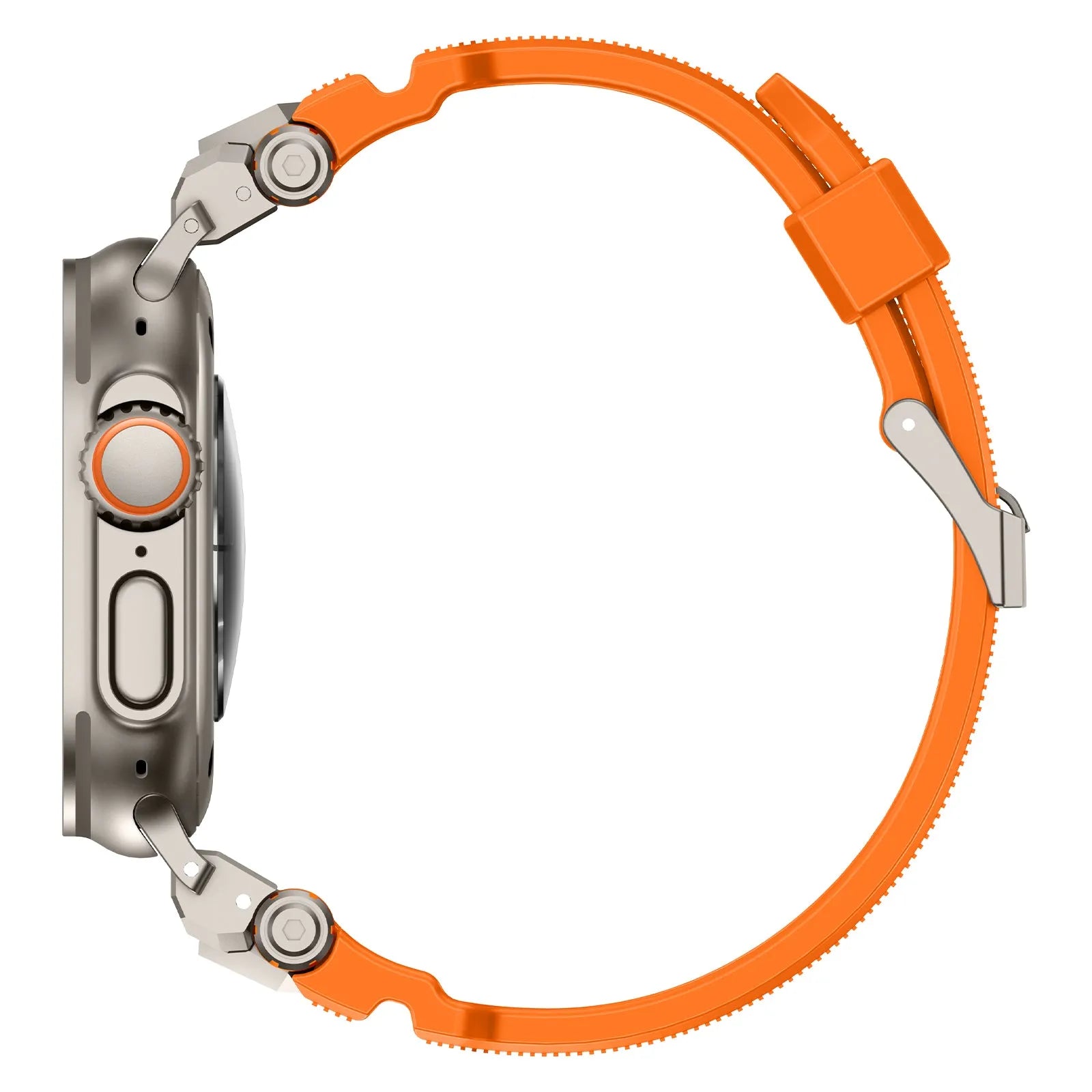 Correa silicona 'Aventurero' Apple Watch (naranja/titanio)