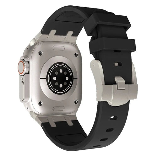 Luxury Liquid Silicone Strap, on a watch, 3/4 rear view