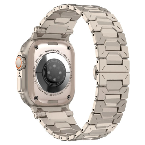 Explorer Steel Strap, titanium, on a watch, 3/4 rear view