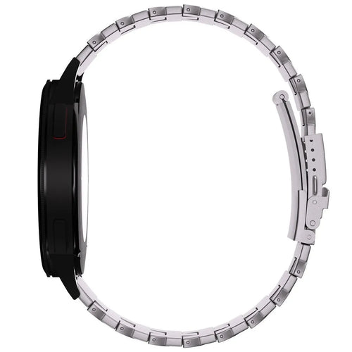Butterfly Titanium Strap, silver, on a watch, 3/4 rear view