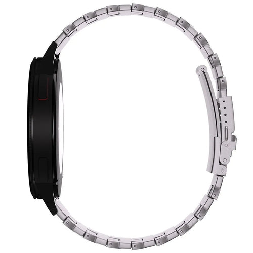 Butterfly Titanium Strap, silver, on a watch, 3/4 rear view