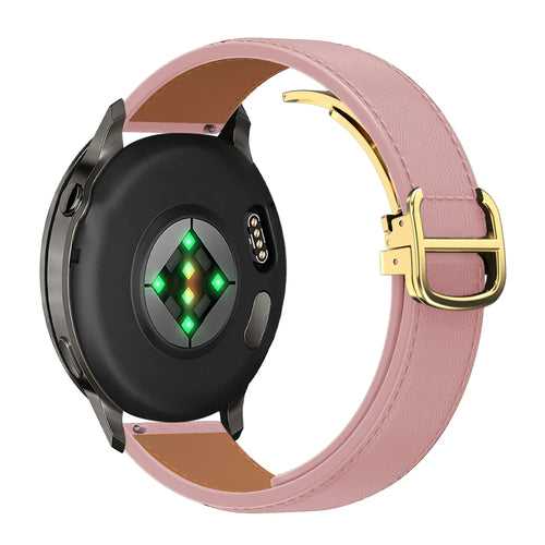 Bandz Actyve Smartwatch 20mm Leather Strap 'D-Type' (Pink)