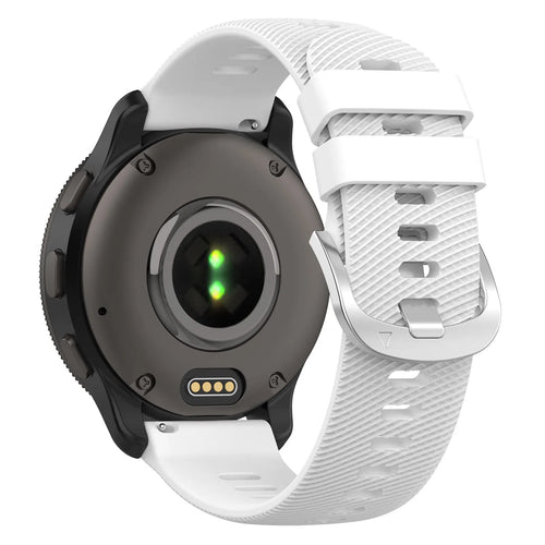 Silicone Strap, white, on a watch, 3/4 rear view