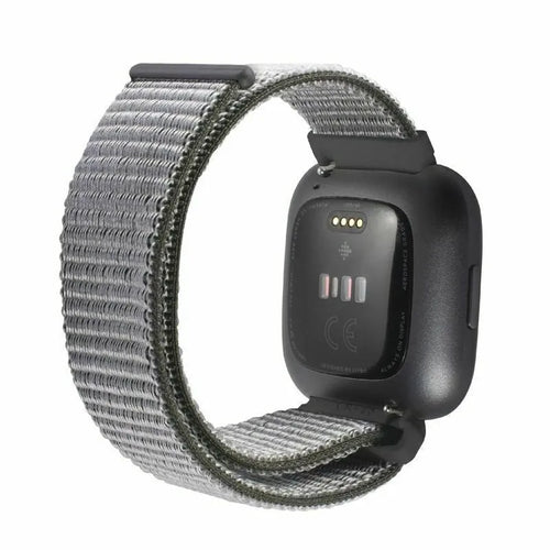 Nylon Strap, olive green, on a watch, 3/4 rear view