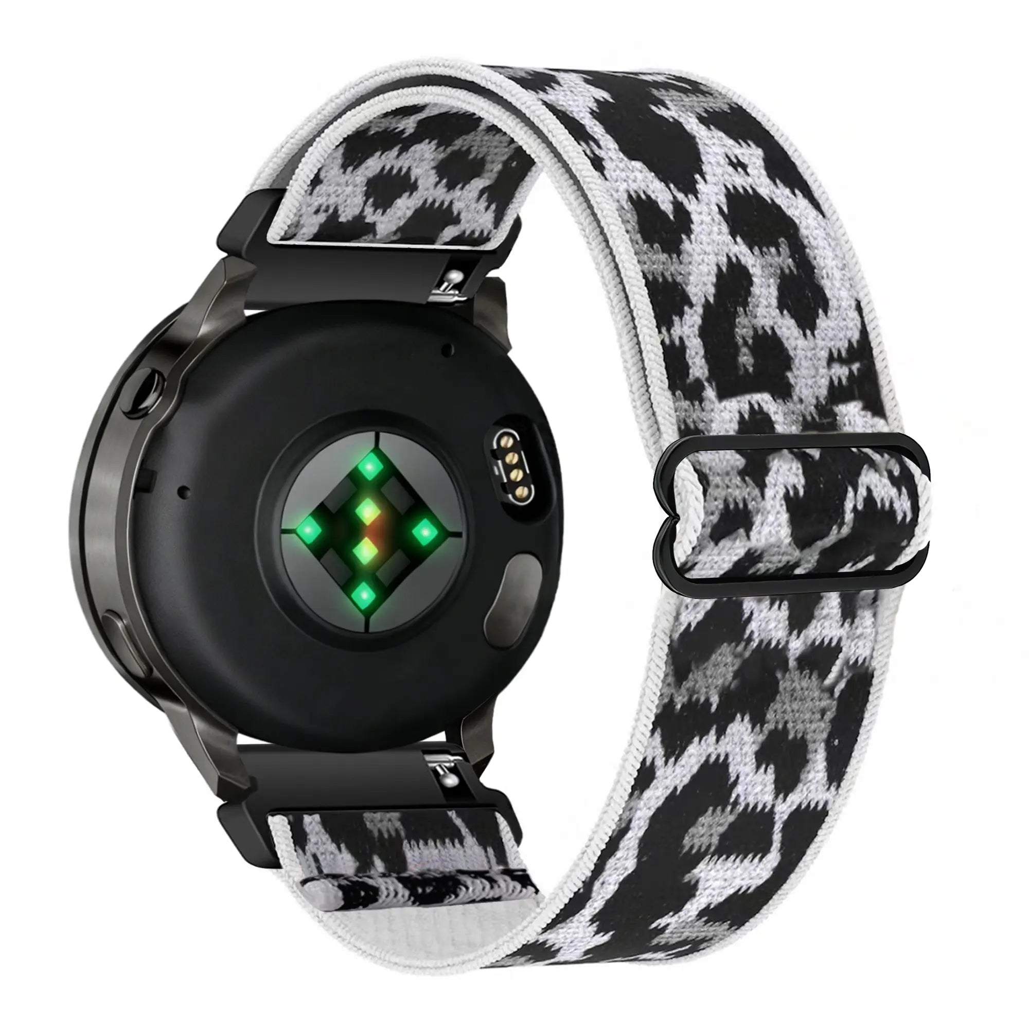 Bandz Garmin Vivomove 3s Elastic Nylon Strap (White Leopard)