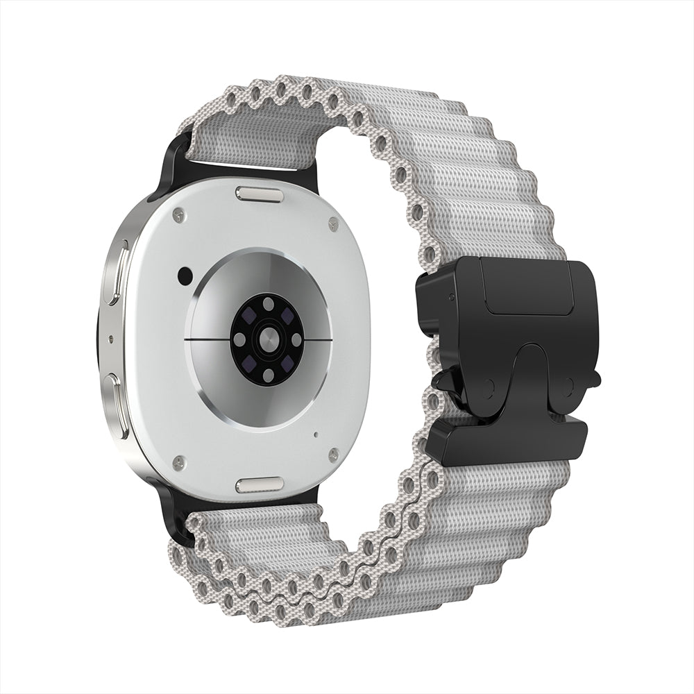 Correa nylon Outdoor con hebilla-P Samsung Galaxy Watch 8 Classic (blanco con negro)