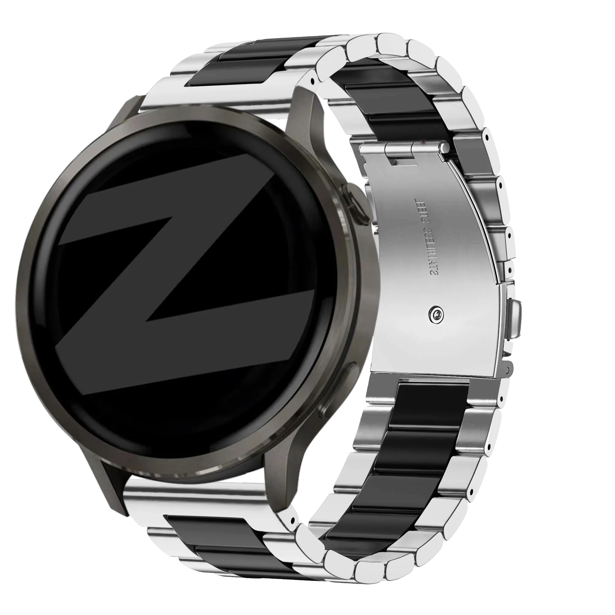 Bandz Garmin Forerunner 570 - 47mm Steel Strap 'Classic' (Silver/Black)