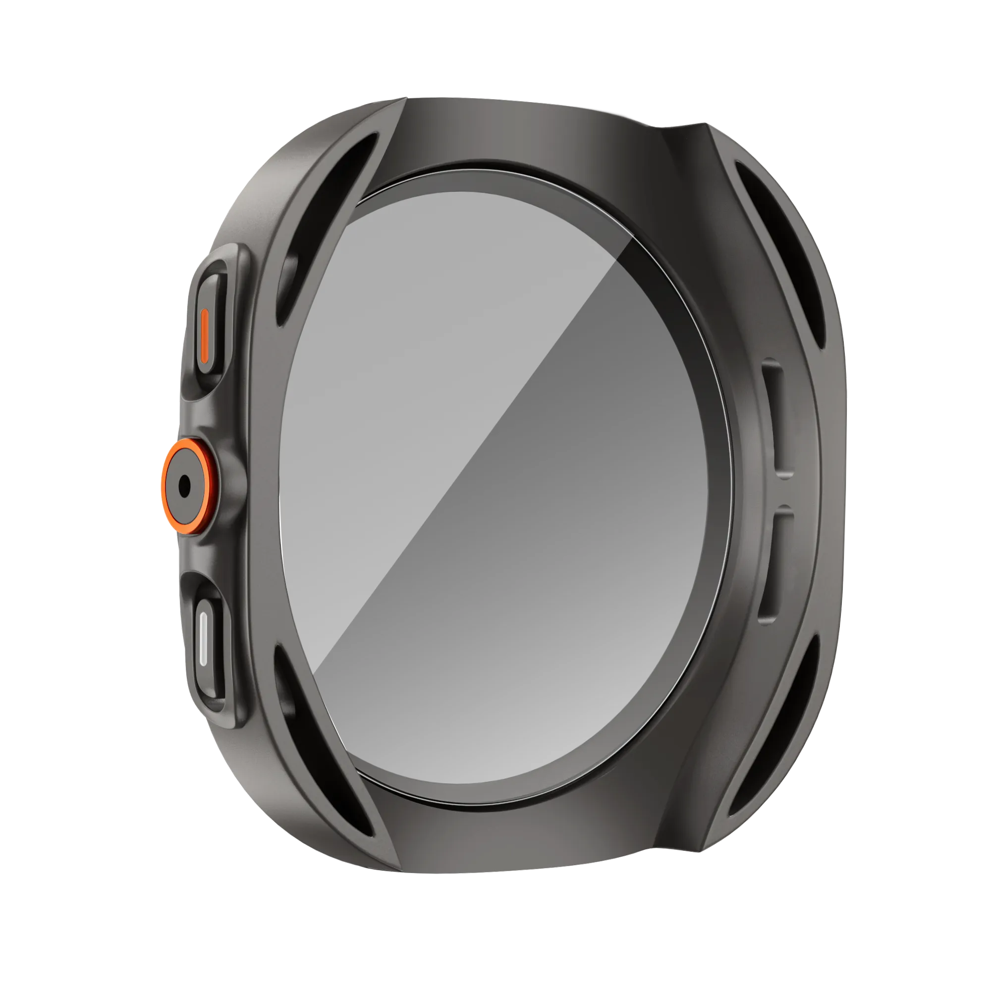 Bandz Funda de PC cuadrada con vidrio Samsung Galaxy Watch 7 - 44 mm (gris titanio)